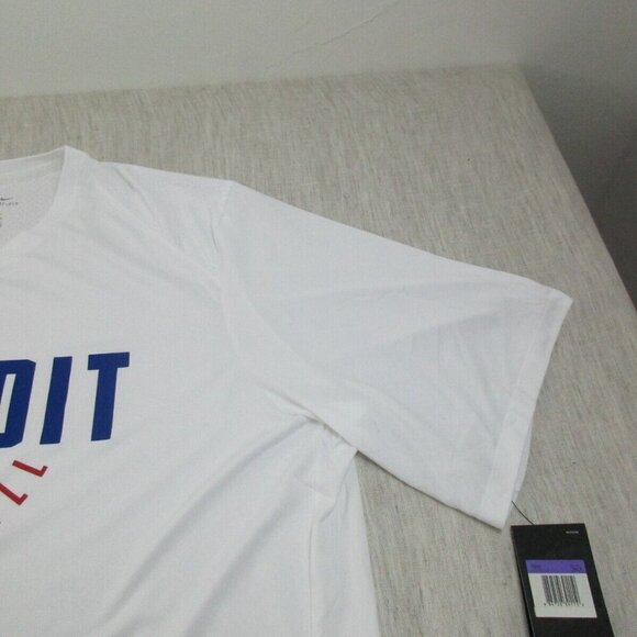 New Detroit Pistons Shirt Mens 3XL Tall White Nike NBA Basketball Sports Dri Fit - Picture 4 of 14
